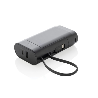 Batterie externe CycleCell de 10 000 mAh avec batterie amovible — noir — vue de détail (1)