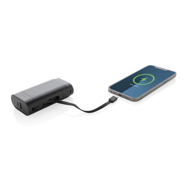Batterie externe CycleCell de 10 000 mAh avec batterie amovible — noir — vue de détail (3)