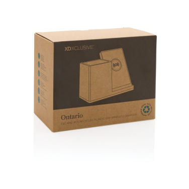 Chargeur sans fil Ontario de 10 W en plastique recyclé RCS — noir — image du produit (2)