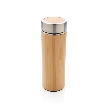 Gourde étanche isotherme sous vide en bambou — marron — vue de détail (1)