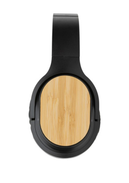 Casque sans fil pliable Elite en matières recyclées RCS et bambou — noir — vue de détail (3)