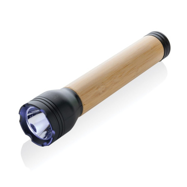 Lampe torche Lucid 5 W en plastique recyclé certifié RCS et bambou — noir — vue de détail (1)
