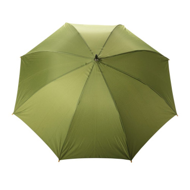 Parapluie Impact AWARE™ RPET 190T de 23 pouces avec bambou à ouverture automatique — vert — vue de détail (2)