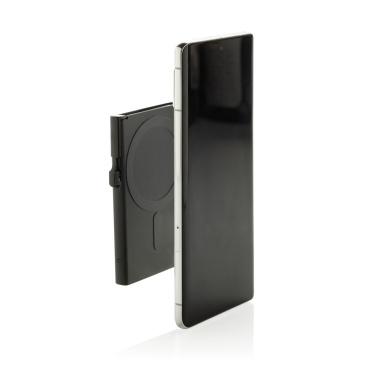 Porte-cartes magnétique Standard pour téléphone en aluminium avec protection RFID — noir — vue de détail (2)