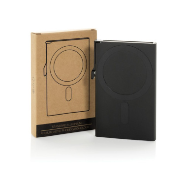 Porte-cartes magnétique Standard pour téléphone en aluminium avec protection RFID — noir — image du produit (2)