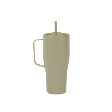 Mug isotherme VINGA Eos voyager de 800 ml en acier inoxydable recyclé RCS — vert — vue de détail (1)