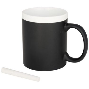 Chalk-write – mug en céramique 330 ml à surface ardoise — blanc — photo du produit (3)