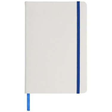 Carnet blanc A5 avec élastique coloré Spectrum — blanc / bleu royal — photo du produit (1)