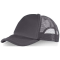 Casquette Trucker à 5 panneaux, gris orage / noir uni