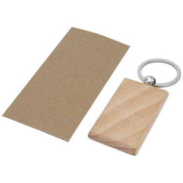 Porte-clés rectangulaire en hêtre Gian, naturel — image du produit (3)