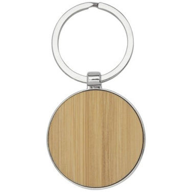 Porte-clés rond en bambou Nino, naturel — image du produit (1)