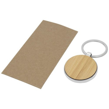 Porte-clés rond en bambou Nino, naturel — image du produit (3)