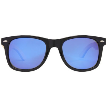 Lunettes de soleil polarisées à verres miroir en rPET et bambou, en coffret cadeau, Taiyō, bois — image du produit (1)