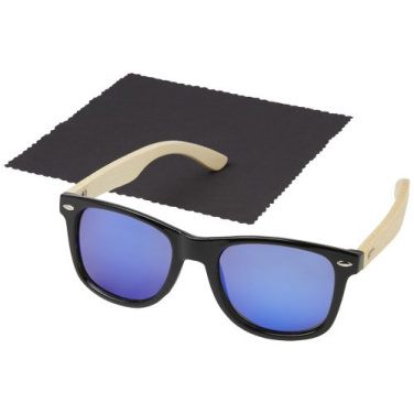 Lunettes de soleil polarisées à verres miroir en rPET et bambou, en coffret cadeau, Taiyō, bois — image du produit (2)