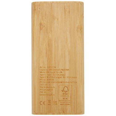 Batterie externe 10 000 mAh en bambou Tulda, naturel — image du produit (2)