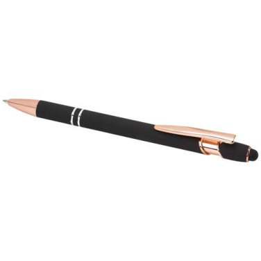 Stylo à bille Nanna à finition or rose, encre bleue — noir uni — image du produit (3)