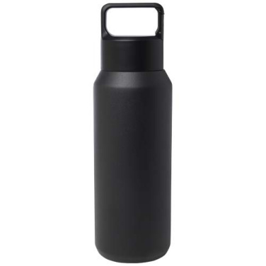 Bouteille isotherme sous vide avec couche de cuivre Astra 600 ml, en acier inoxydable recyclé certifié RCS — noir uni — image du produit (1)