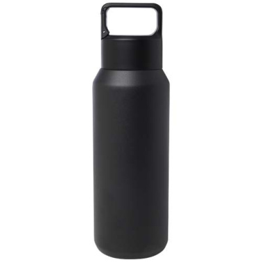Bouteille isotherme sous vide avec couche de cuivre Astra 600 ml, en acier inoxydable recyclé certifié RCS — noir uni — image du produit (2)