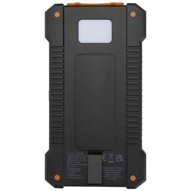 Batterie externe solaire robuste Altair 5000 mAh 10 W en plastique recyclé avec lampe torche intégrée — noir uni — image du produit (2)
