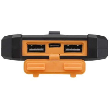 Batterie externe solaire robuste Altair 5000 mAh 10 W en plastique recyclé avec lampe torche intégrée — noir uni — image du produit (3)