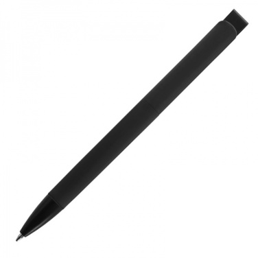 Stylo à bille en métal au toucher doux BRESCIA — noir — image du produit (1)