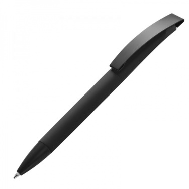 Stylo à bille en métal au toucher doux BRESCIA — noir — image du produit (2)