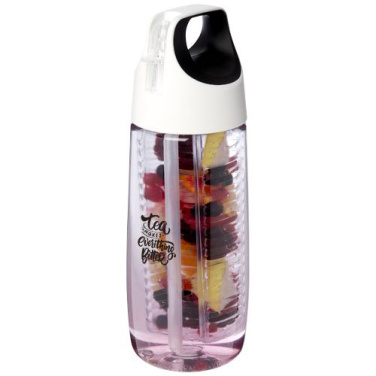 Bouteille de sport 700 ml en plastique recyclé avec clapet et infuseur HydroFruit — blanc transparent — image du produit (3)