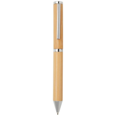 Coffret de stylo à bille et roller en bambou Apolys , naturel — image du produit (1)