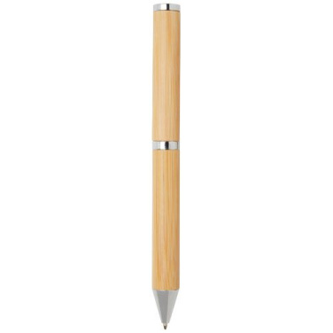 Coffret de stylo à bille et roller en bambou Apolys , naturel — image du produit (3)