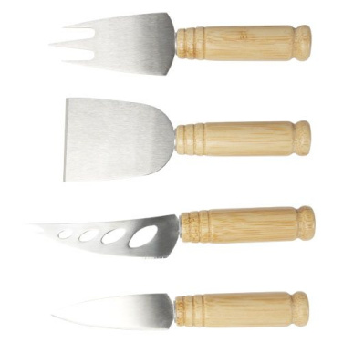 Ensemble à fromage 4 pièces en bambou Cheds, naturel — image du produit (1)