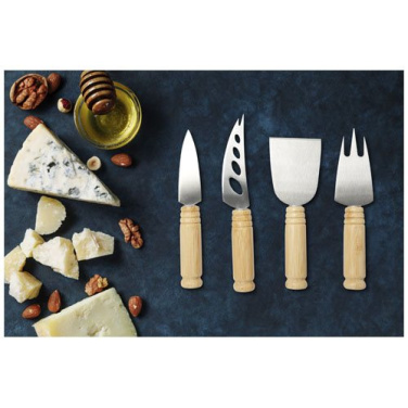 Ensemble à fromage 4 pièces en bambou Cheds, naturel — image du produit (2)