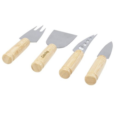 Ensemble à fromage 4 pièces en bambou Cheds, naturel — image du produit (3)