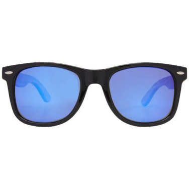 Lunettes de soleil polarisées à verres miroir en rPET et bois, en coffret cadeau, Hiru, bois — image du produit (1)