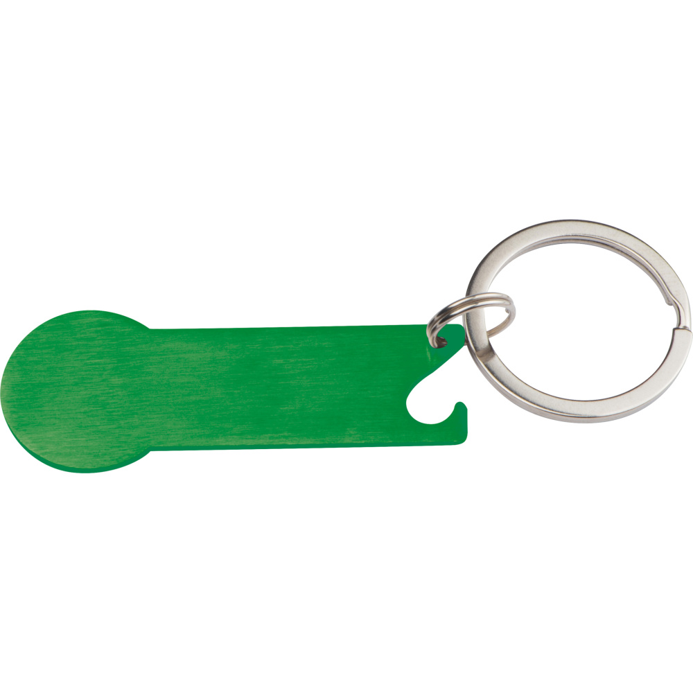 Porte-clés avec jeton de chariot STICKIT — vert — image du produit (1)