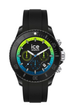 Montre ICE chrono noire et vert citron, très grand format CH