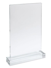 Verre rectangulaire avec socle 200 × 130 × 8