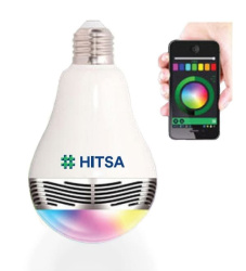 Hitsa LED lemputė su įmontuotu belaidžiu Bluetooth garsiakalbiu