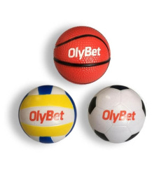 Olybet reklaminiai futbolo, tinklinio ir krepšinio formos kamuoliukai