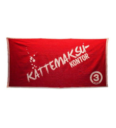 Pirties rankšluostis su televizijos serialo Kättemaksukontor logotipu