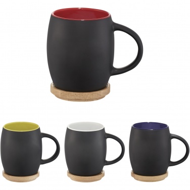 Hearth 400 ml keraminis puodelis su mediniu padėkliuku, Juoda/balta – detalės vaizdas 8