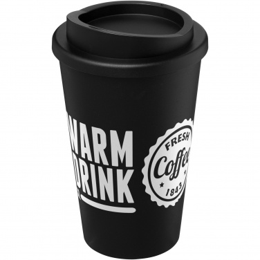 Americano® 350 ml izoliuotas stiklainis su logotipu, Vientisa juoda – detalės vaizdas 4