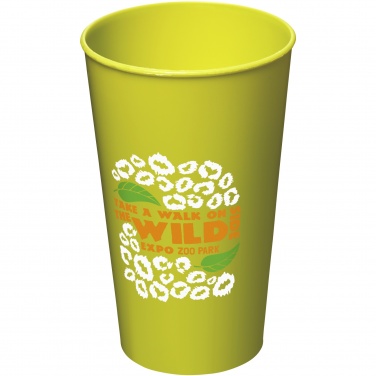 Arena 375 ml plastikinė stiklinė su logotipu, laimo žalia – detalės vaizdas 3