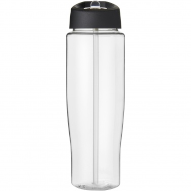 H2O Active® Tempo 700 ml sportinė gertuvė su snapelio dangteliu, Skaidri / vientisa juoda – detalės vaizdas 2