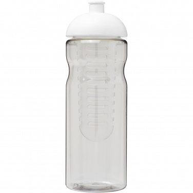 H2O Active® Base 650 ml sportinė gertuvė su kupoliniu dangteliu ir vaisių įdėklu, Skaidri / balta – detalės vaizdas 2