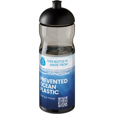 H2O Active® Eco Base 650 ml sportinis buteliukas su kupolu dangteliu, Medžio anglis / vientisa juoda – detalės vaizdas 4