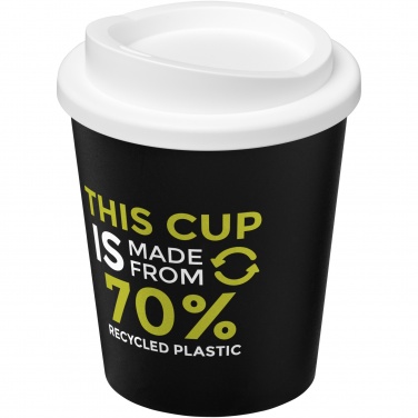 Americano® Espresso Eco 250 ml termo puodelis iš perdirbtos medžiagos su logotipu, Juoda / balta – detalės vaizdas 3