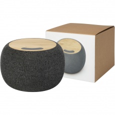 Ecofiber bambuko/RPET Bluetooth® garsiakalbis ir belaidžio įkrovimo padėklas