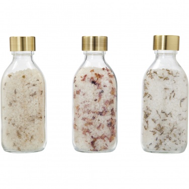 Wellmark Just Relax 3 dalių 200 ml vonios druskos dovanų rinkinys su logotipu – detalės vaizdas 6, Skaidrus skaidrus
