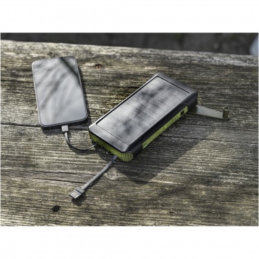 Soldy 10 000 mAh išorinė baterija su saulės baterija ir dinamu iš perdirbto plastiko – detalės vaizdas 4