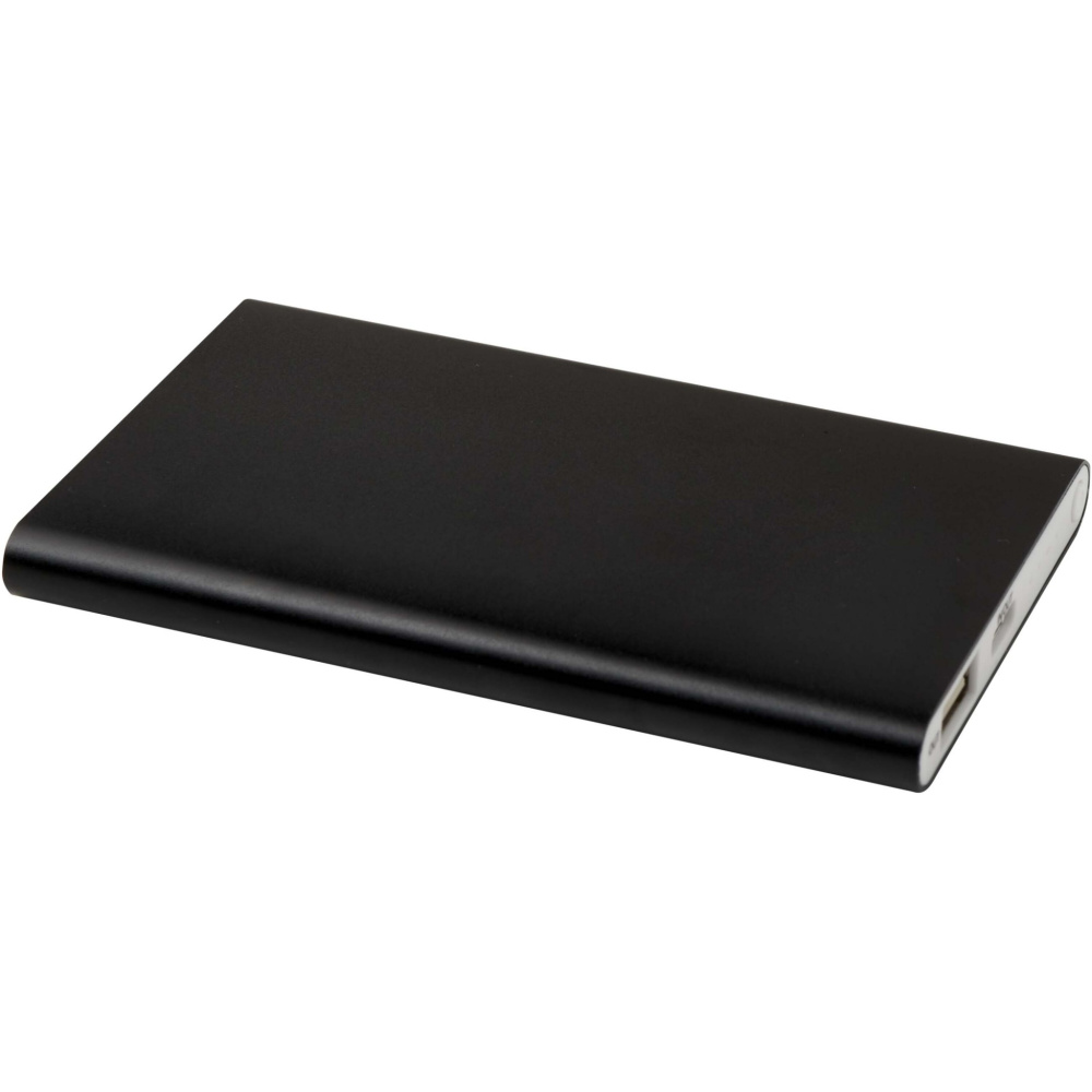 Pep 4000 mAh C tipo išorinė baterija iš perdirbto aliuminio, juoda, spalvos variantas, Vientisa juoda